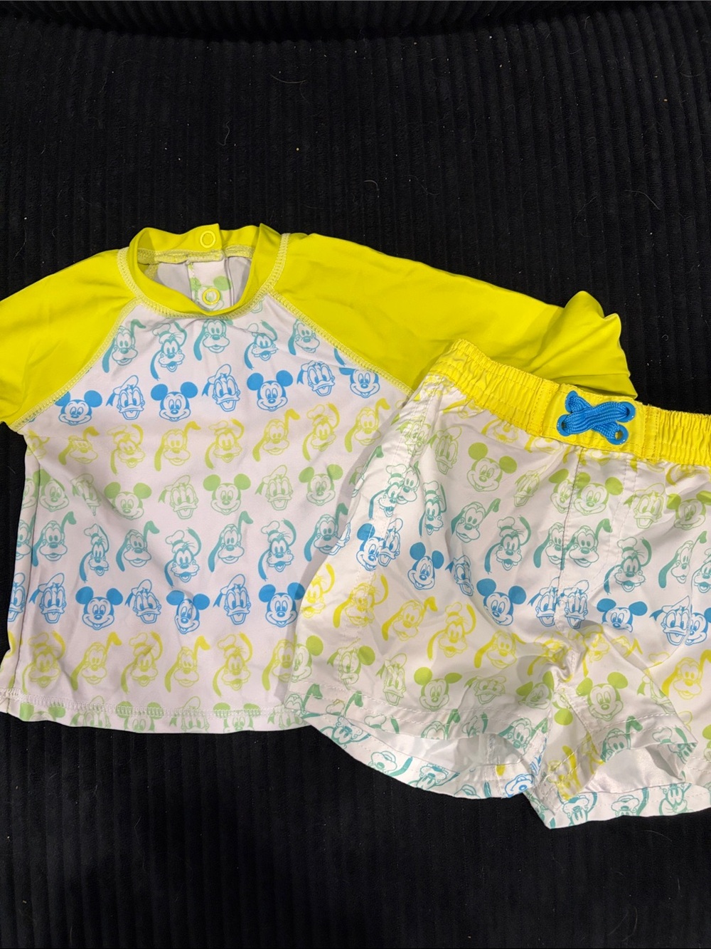 Disney Yellow and White Mickey Mouse Kids Swim Set